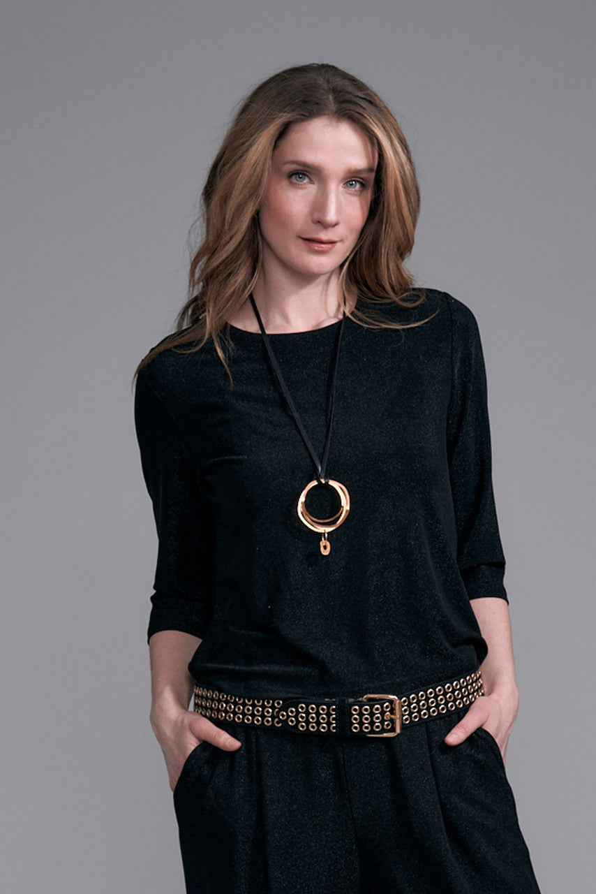 BCT17633 Lurex Long Sleeve Top
