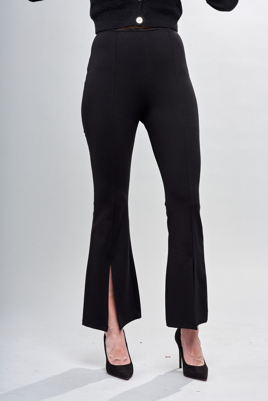 BCP8987 Solid Scuba Flared Pants