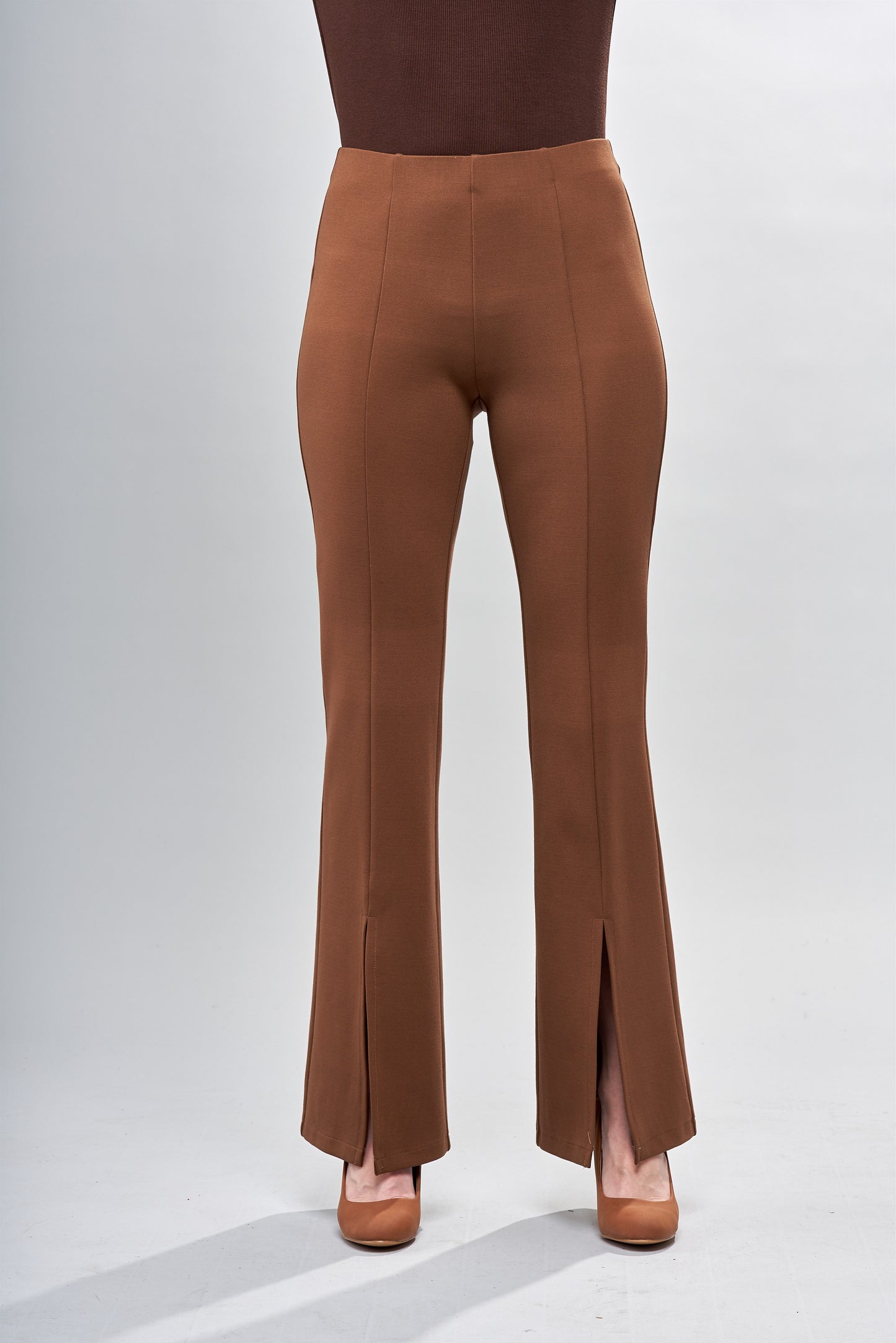 BCP8987 Solid Scuba Flared Pants