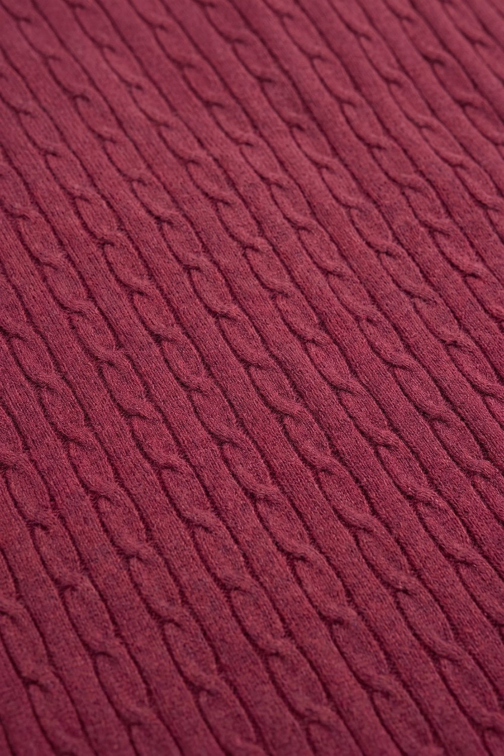 wine Cable Knit Crew Neck Short Sleeve Sweater