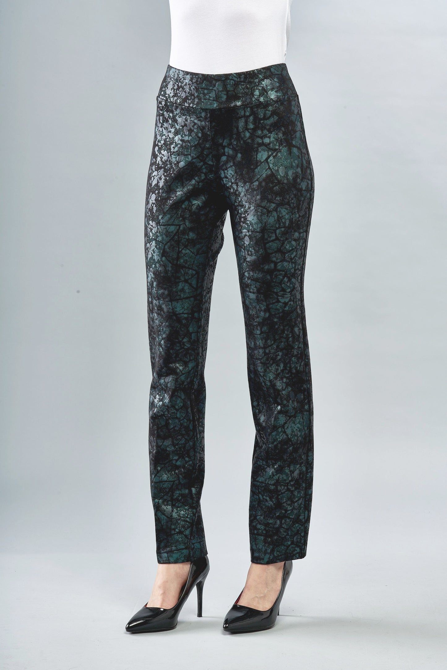 BCP8909PRN Printed Scuba Straight Pants