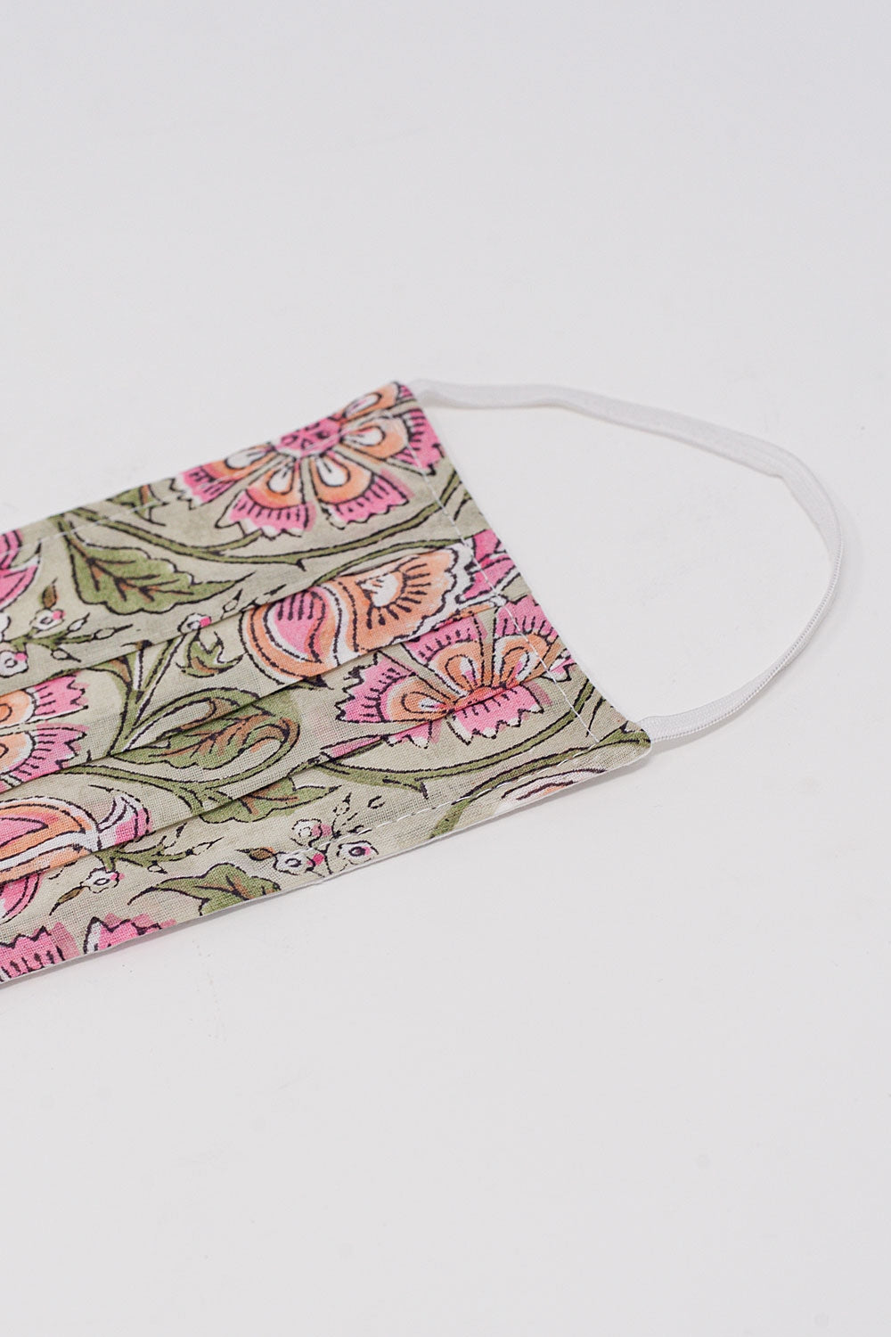2 PACK organic cotton flower printed green Mask