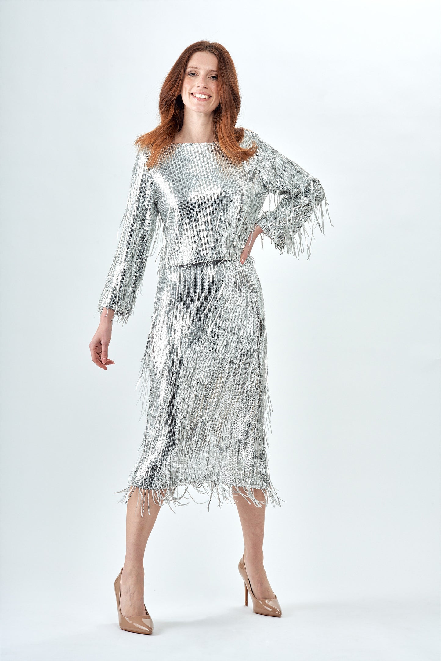 BCS1808F Fringe Sequins Skirt