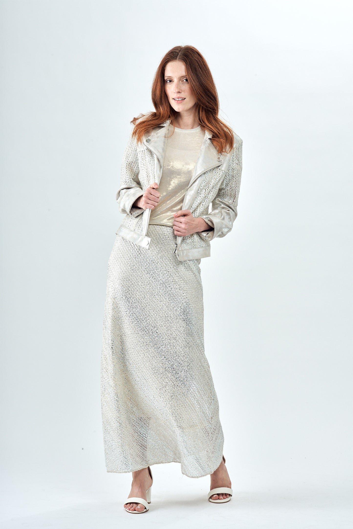 BCS1803KNT Metallic Knit Skirt