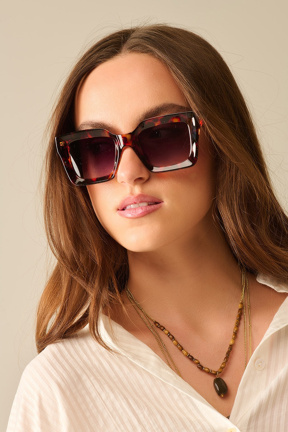 90s Squared Sunglasses in brown