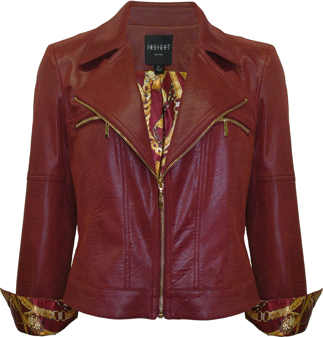 BCJ7687 Solid Faux Vegan Leather Moto Jacket