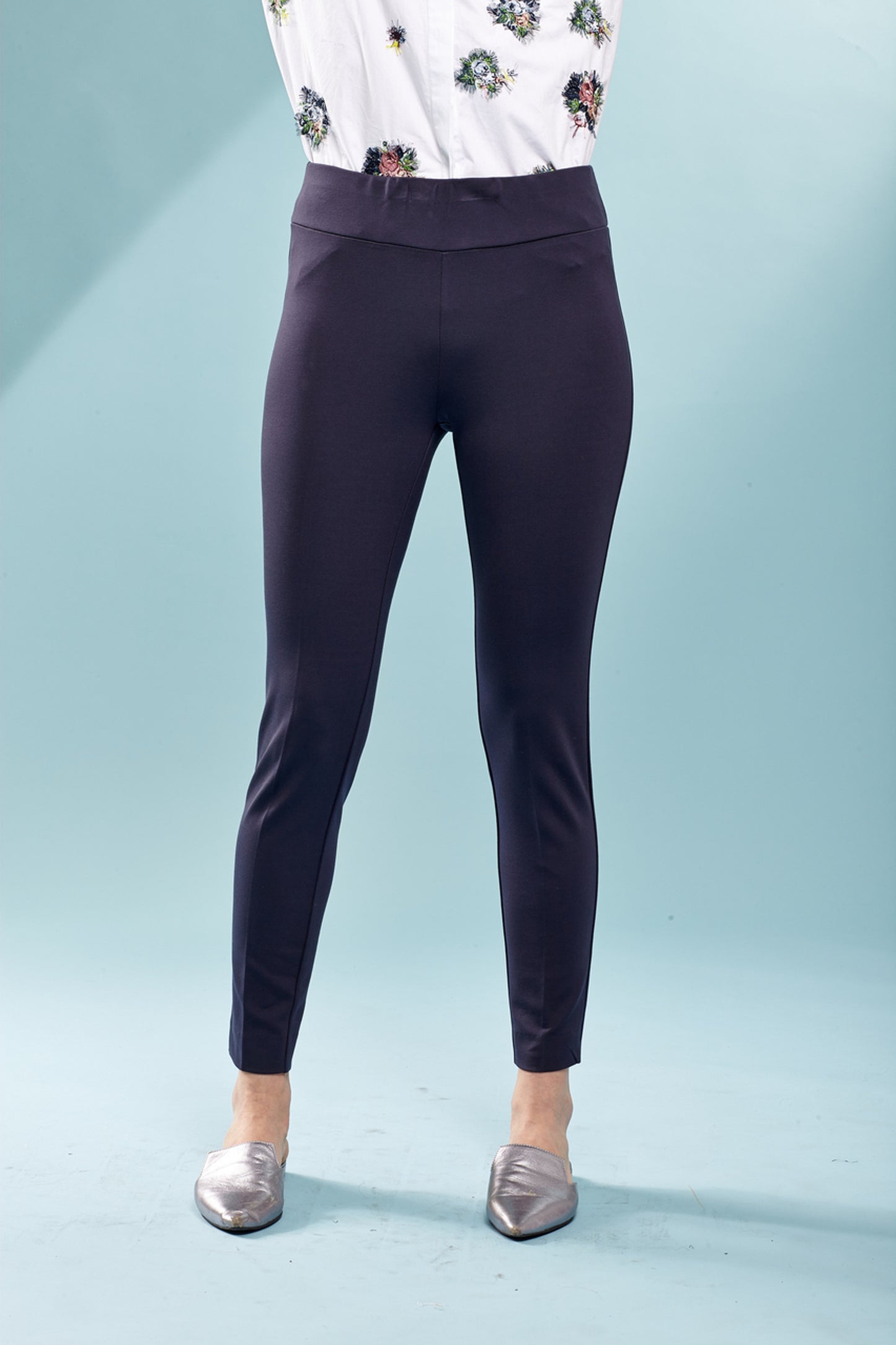 BCP8909SKB Solid Scuba Skinny Pants