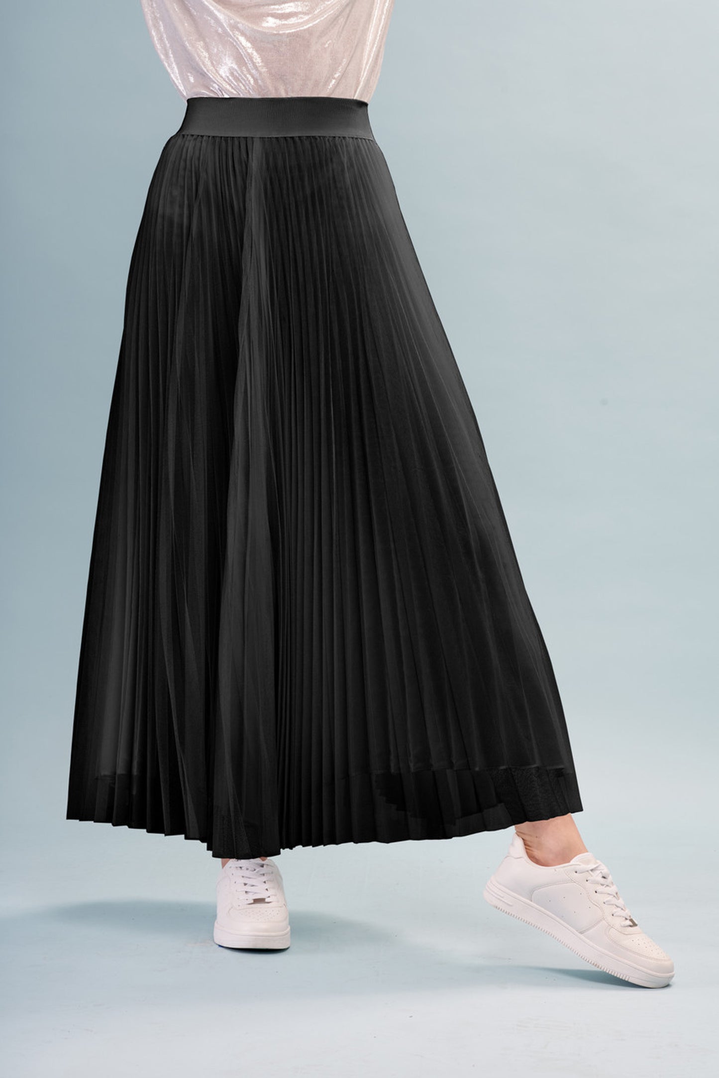 BCS7222B Pleated Mesh Skirt-