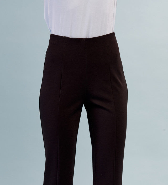 BCP1872CRBB Cropped Solid Techno Pants with Side Slit