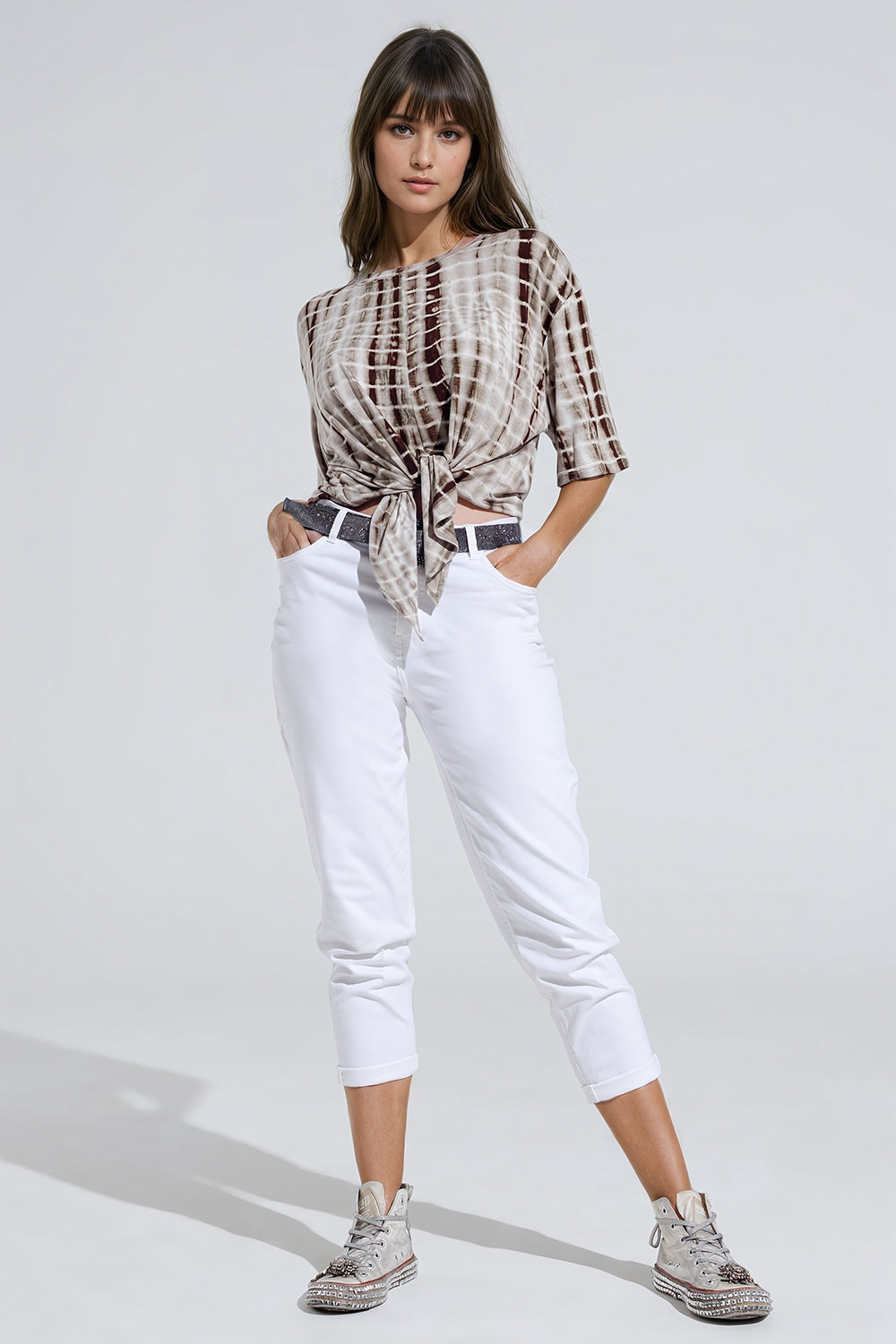 Ankle skinny Basic Jeans in white