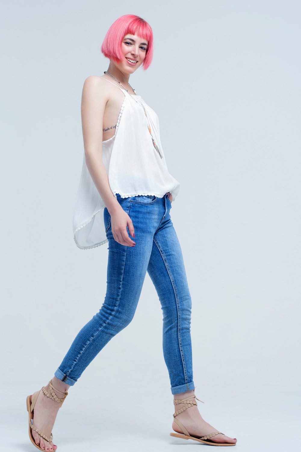 Basic jeans pants with pockets