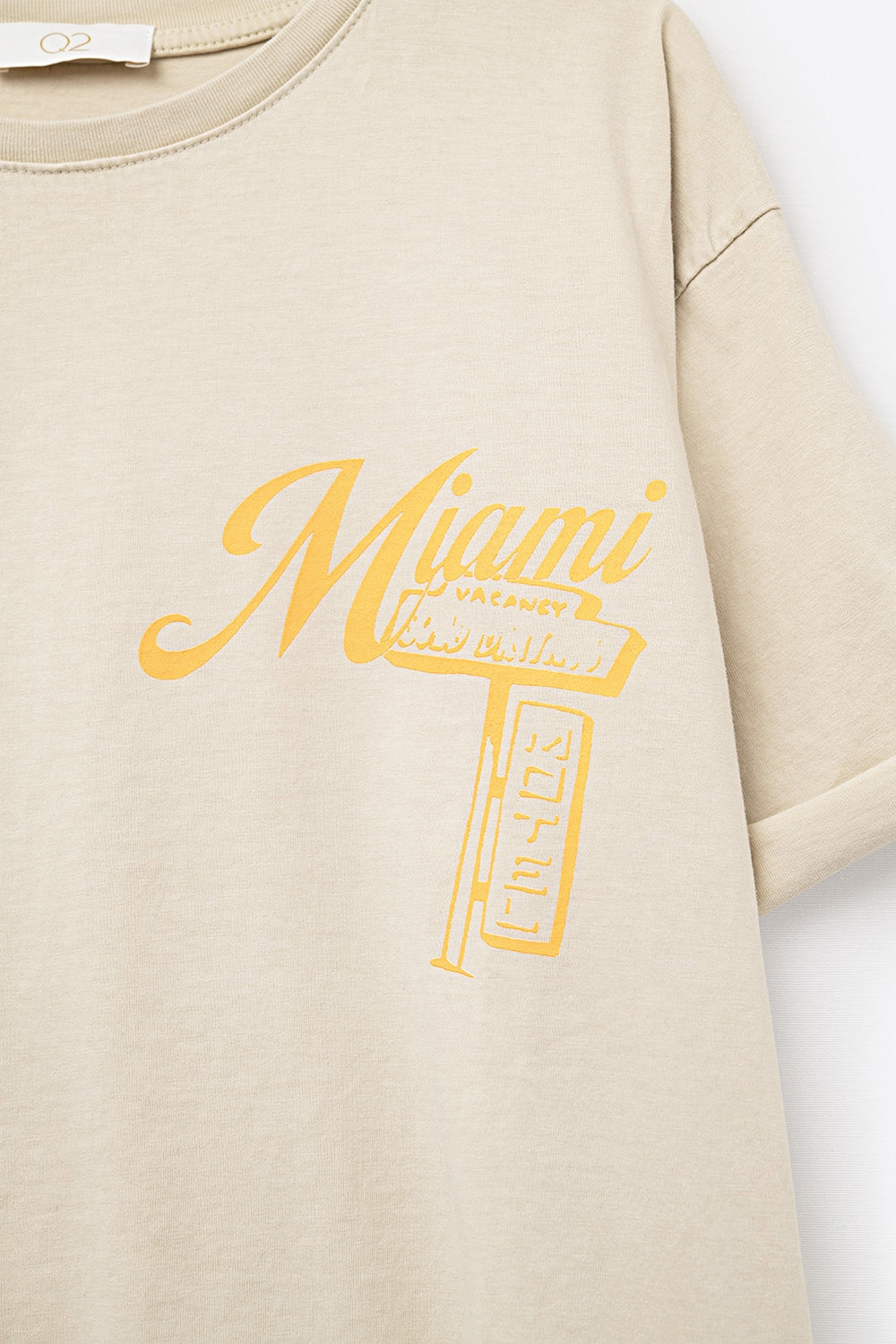 Beige T-shirt with Miami logo print