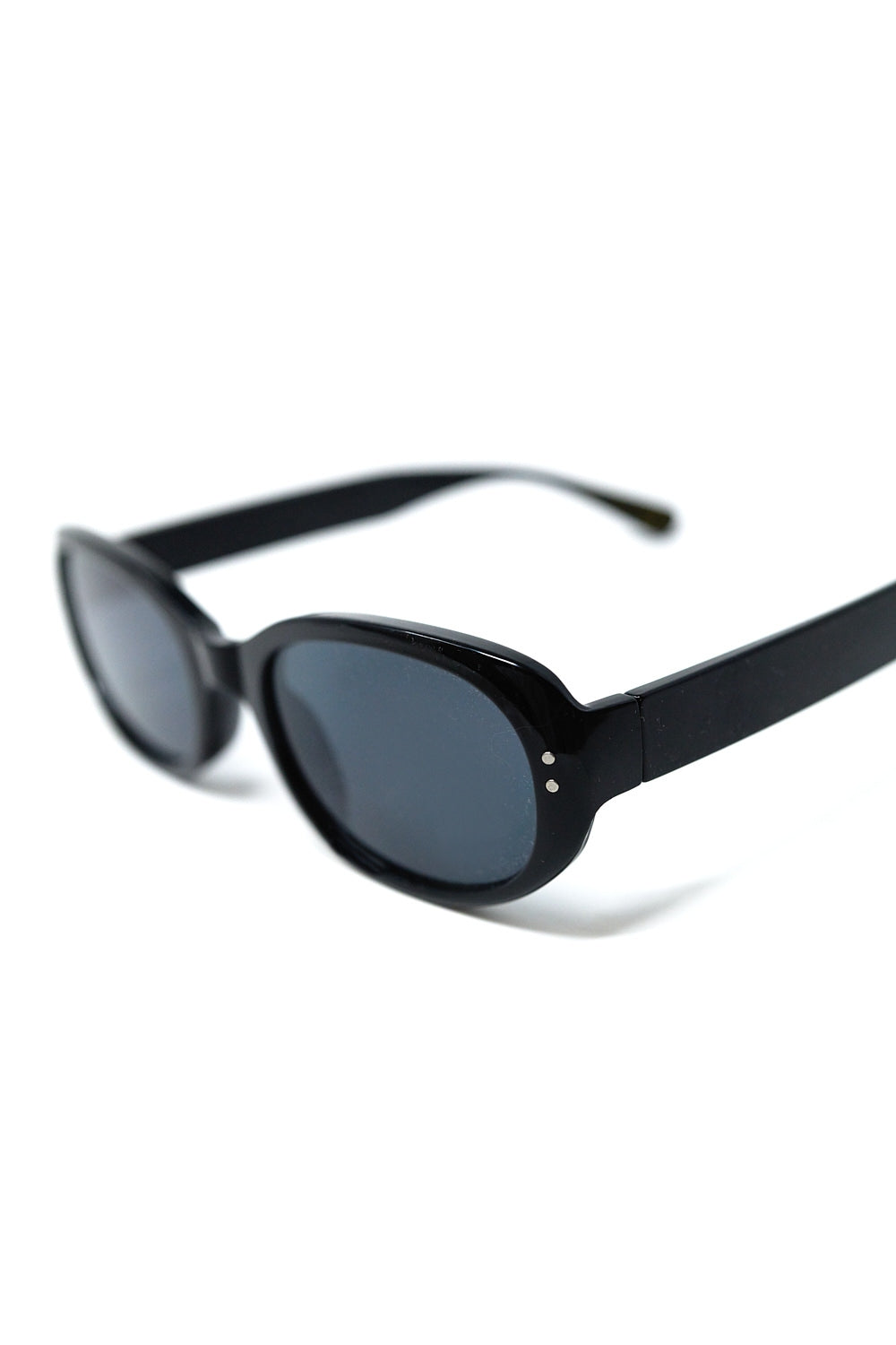 Black Acrylic Oval Oversized Sunglasses