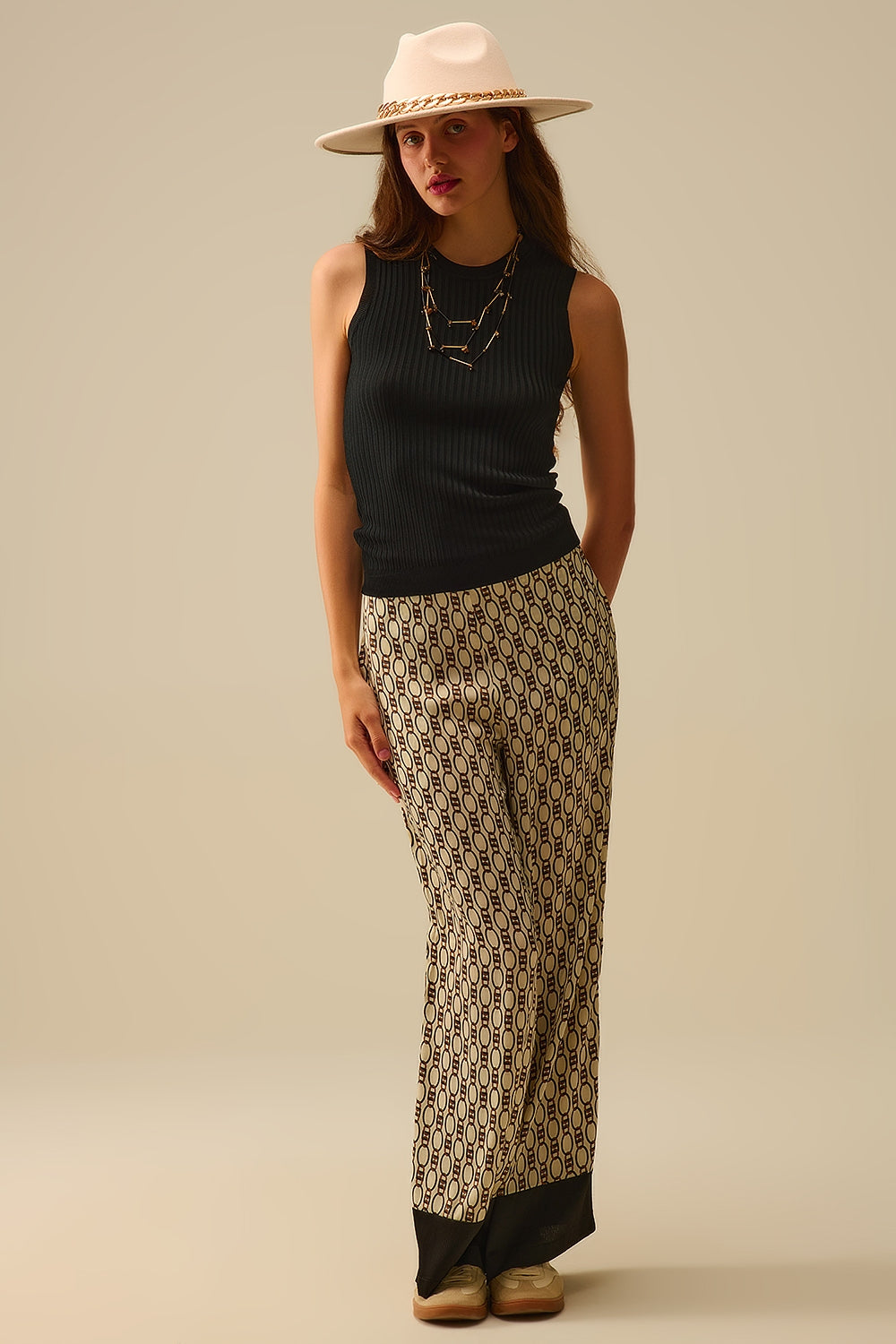 Black Sleeveless Ribbed Knit Top