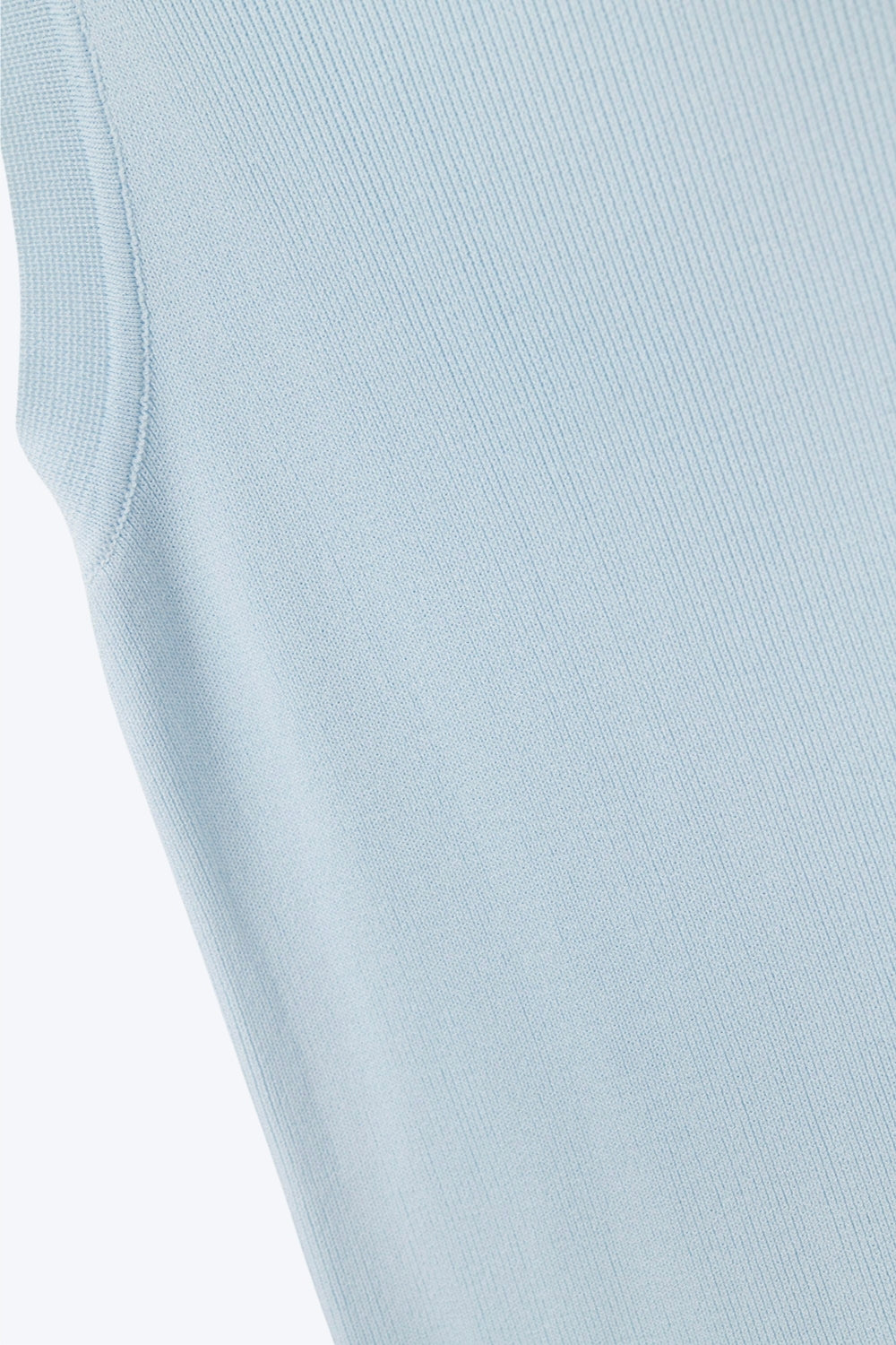 Boat Neck Comfy Ribbed Top in Baby Blue