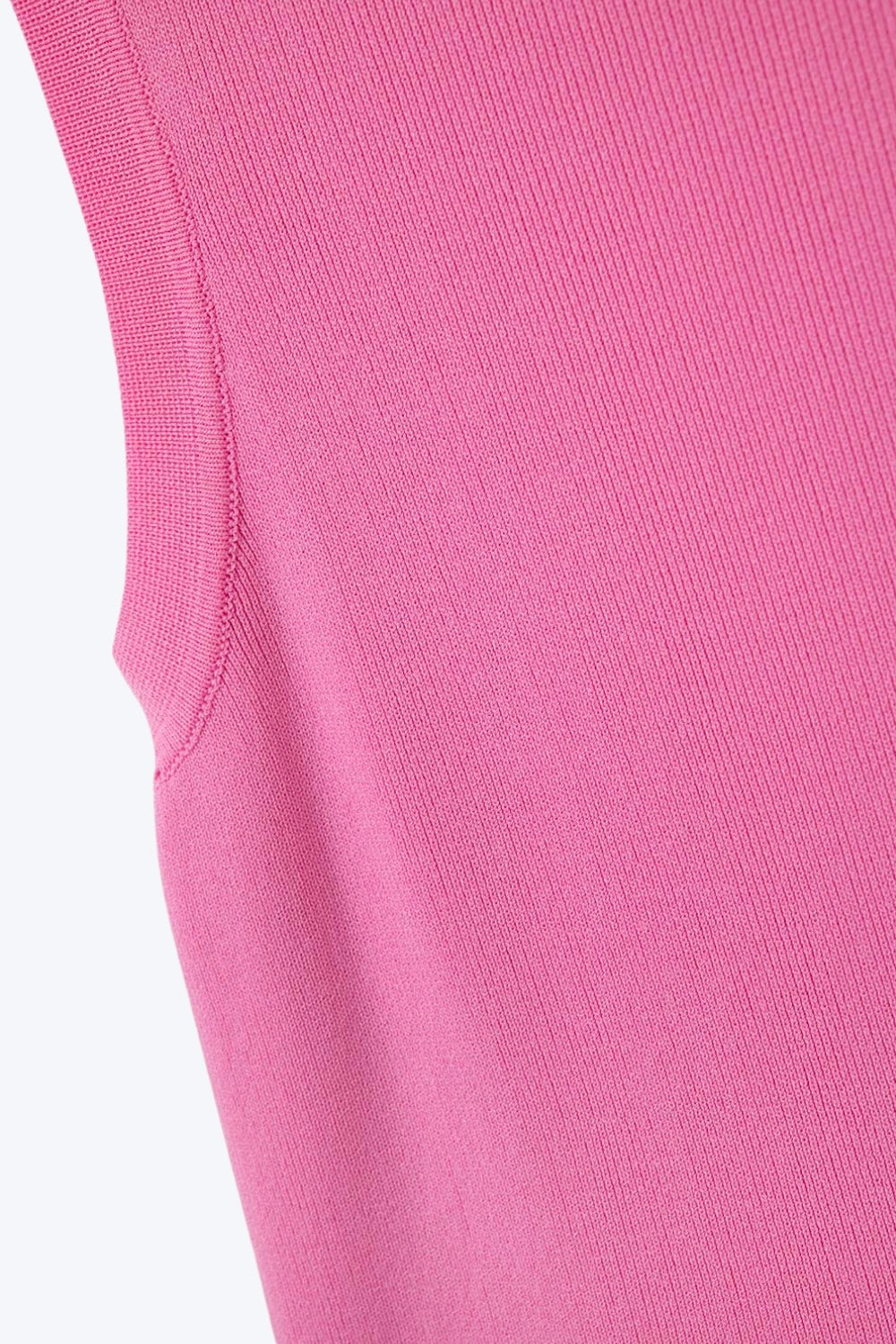 Boat Neck Comfy Ribbed Top in Fuchsia