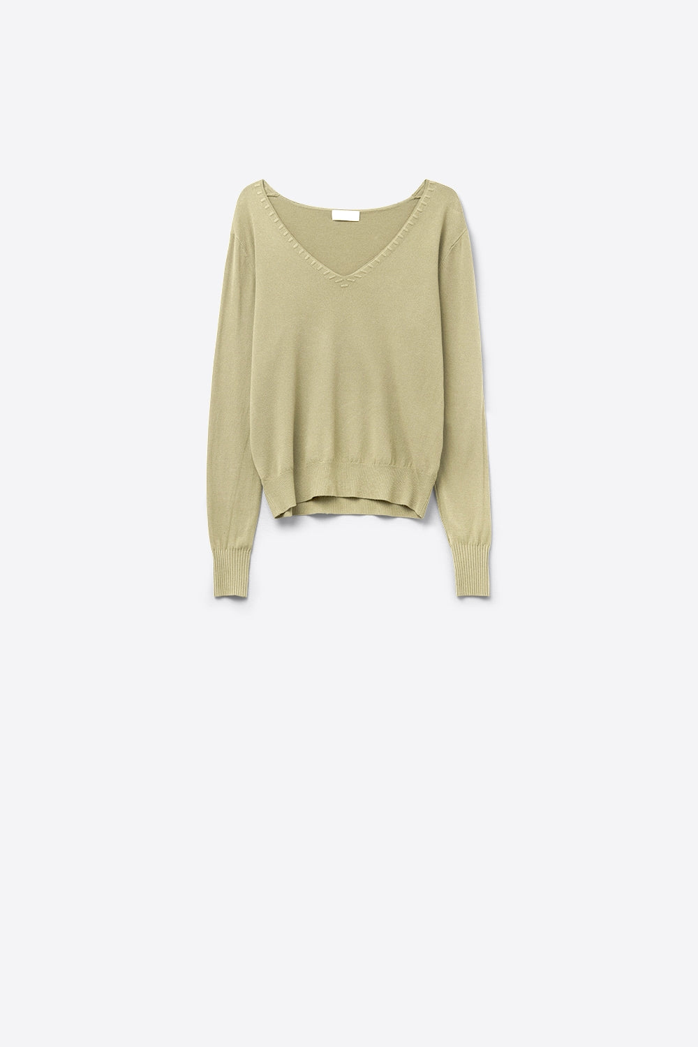 Q2 Camel sweater with V neckline