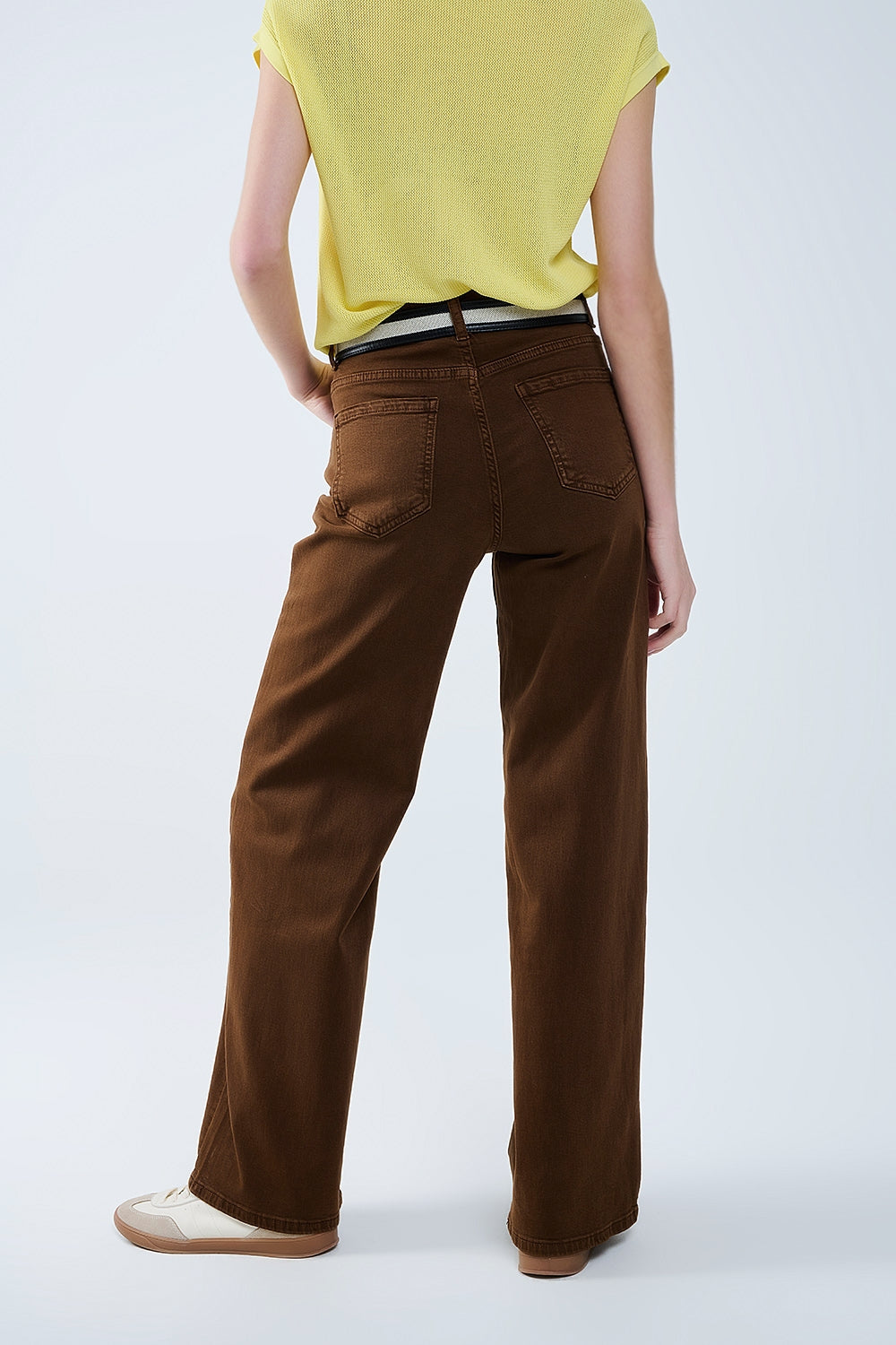 Chocolate brown wide leg high rise Pants