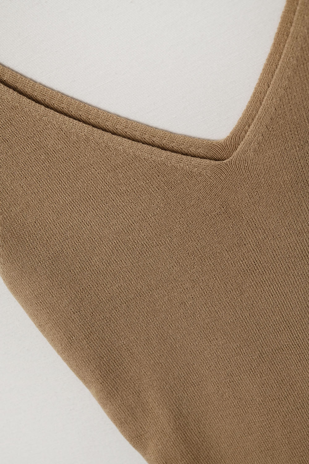 Comfy Ribbed knitted Tank Top in Camel