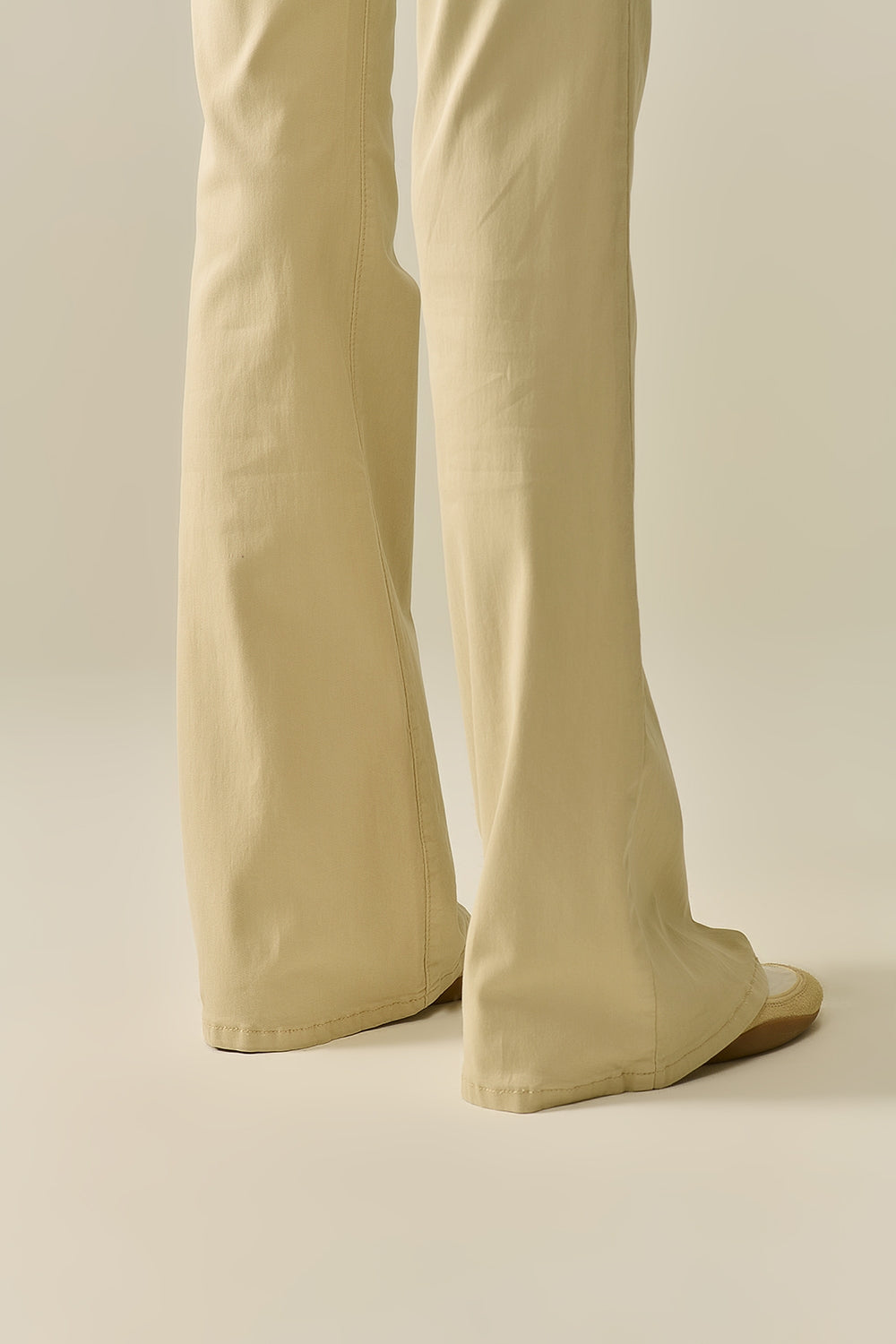 Comfy Stretcy Beige Flared Pants