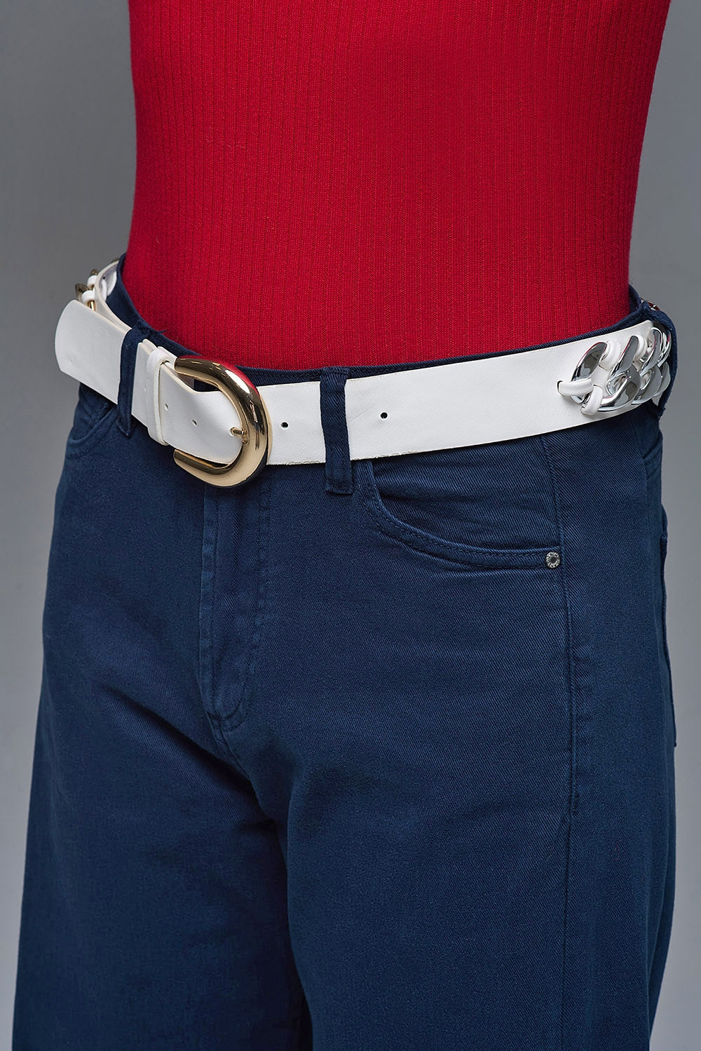 Extra wide leg trousers in navy