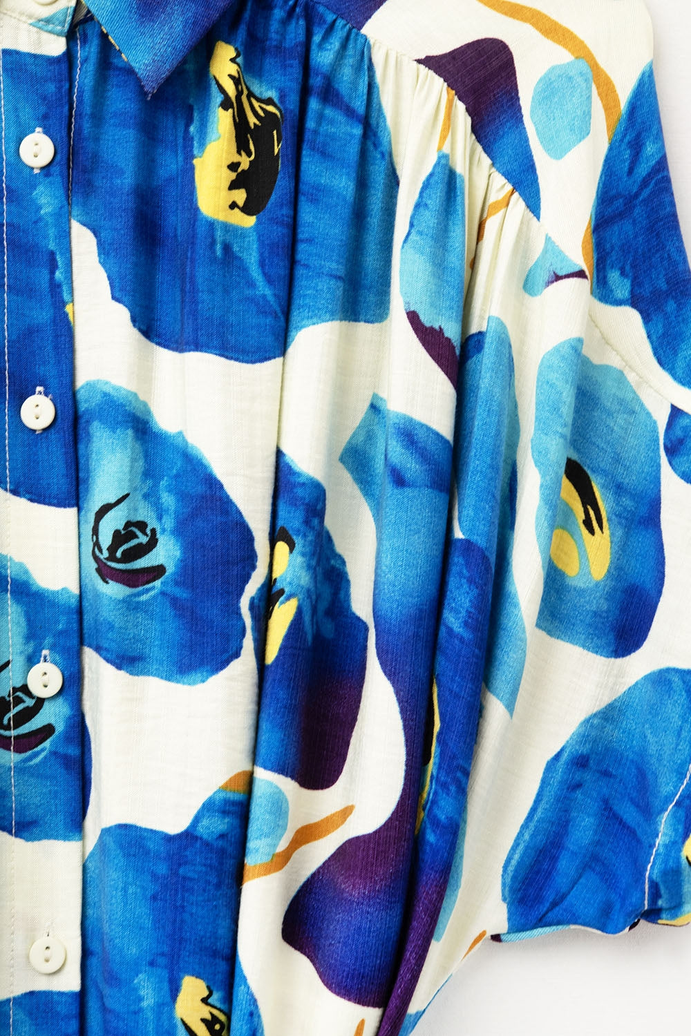 Floral Bliss Dress in Blue Cyan and Yellow details