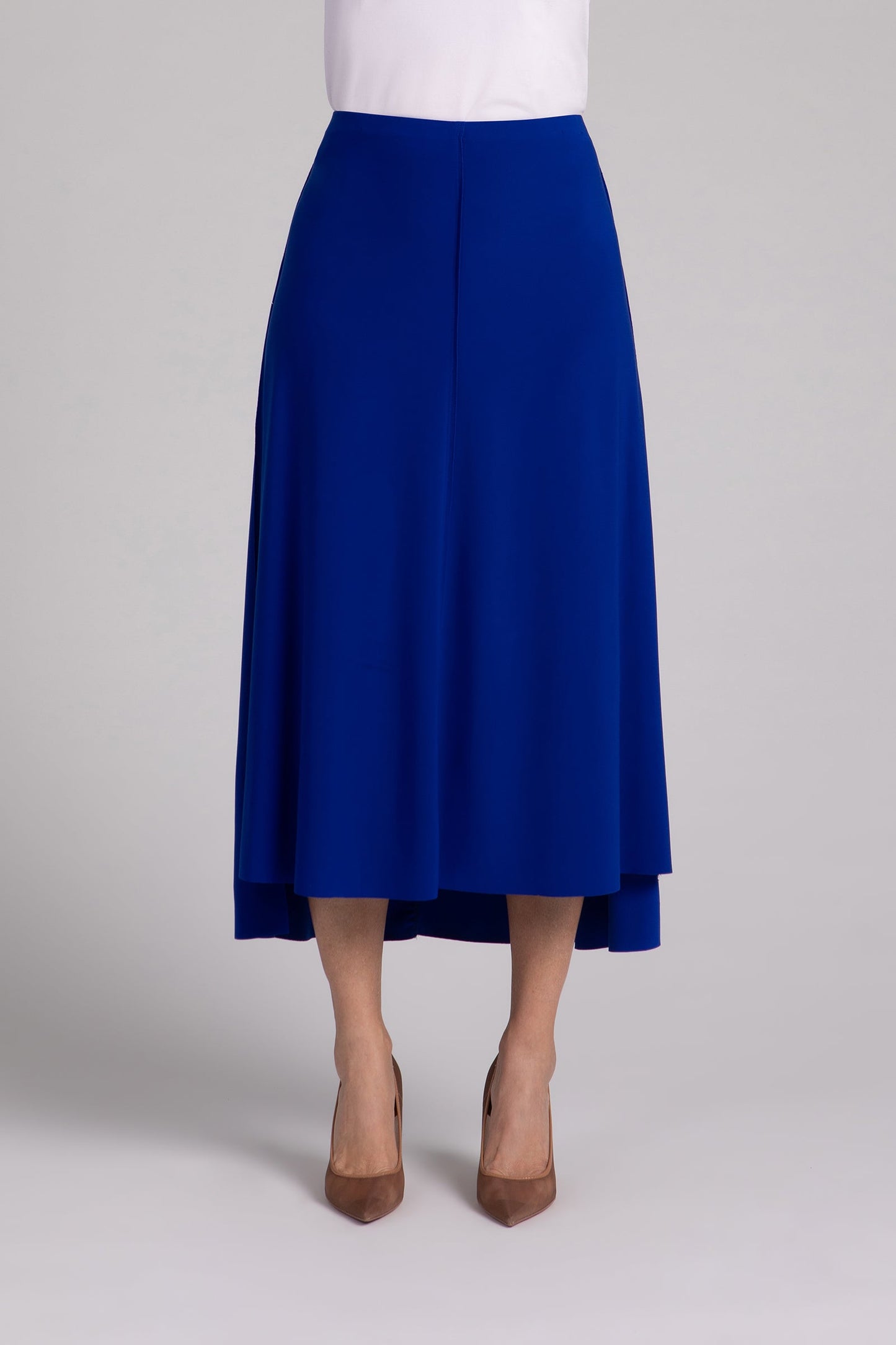 Flounce A-Line Midi Skirt