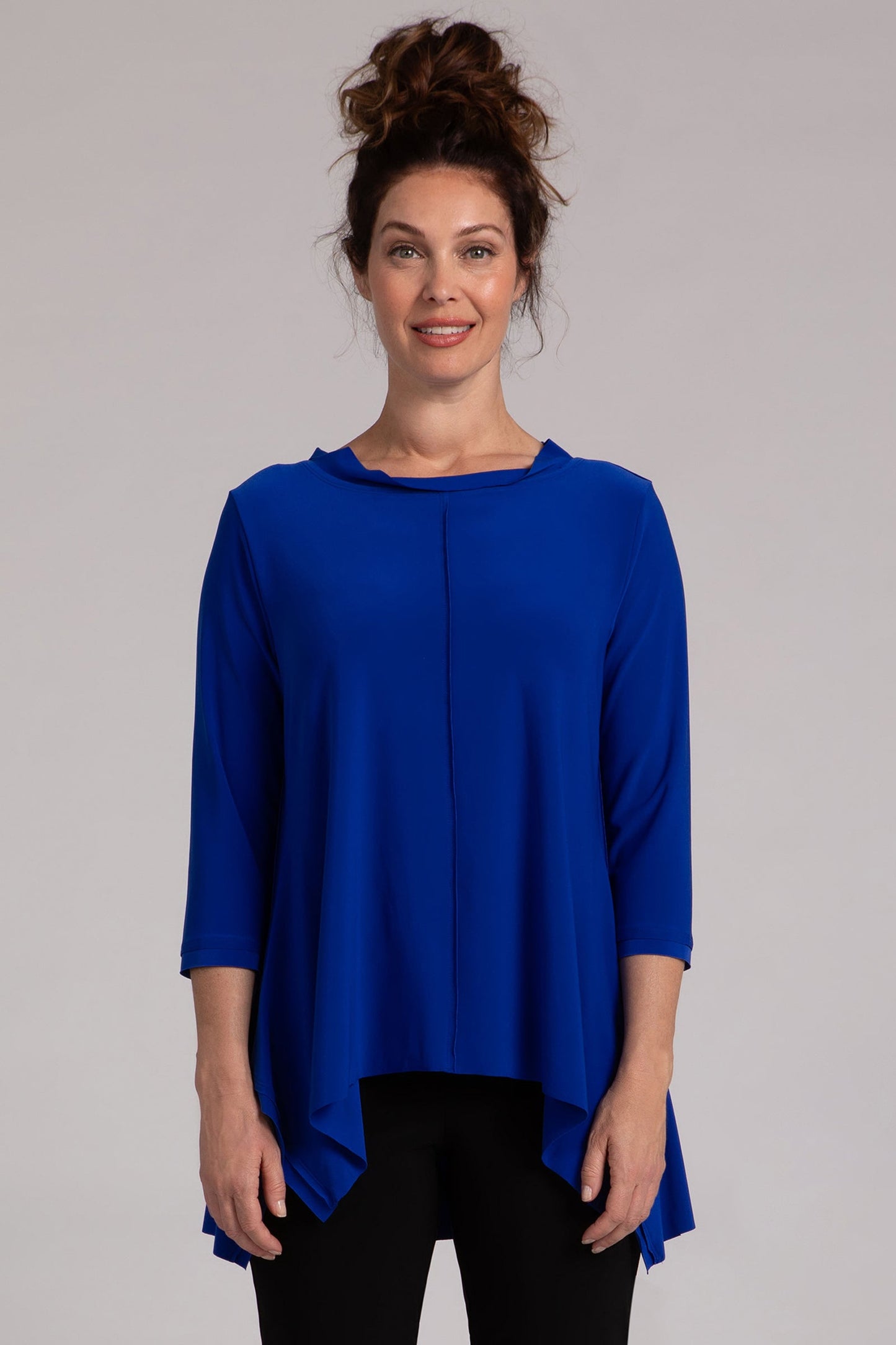 Flounce Top with Wide Funnel Collar