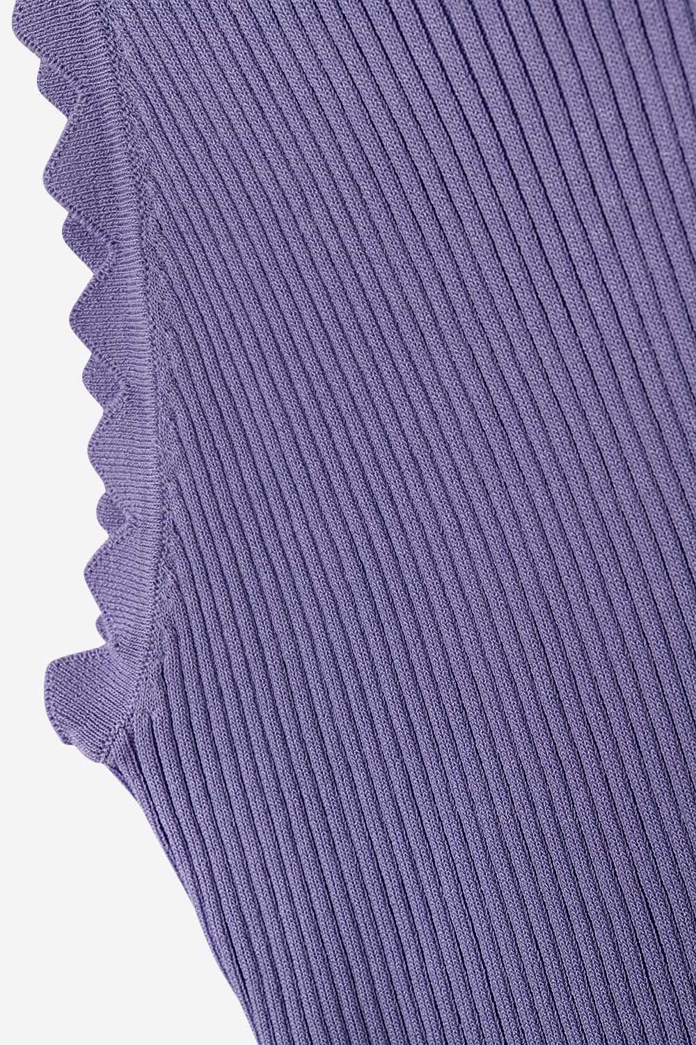 Light Purple Tank Top with Ribbed Underarm Detail