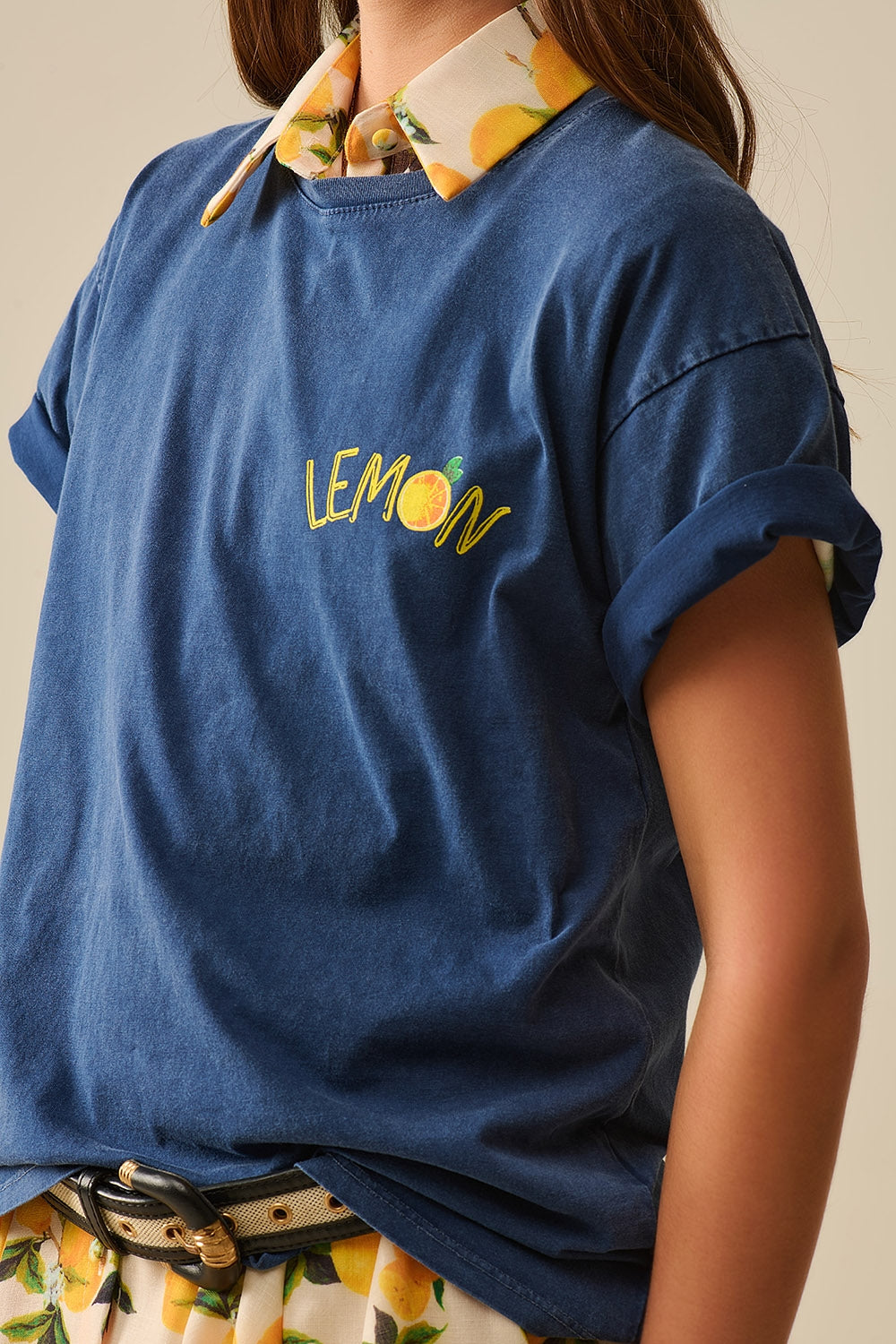 Made in Italy navy t-shirt with Lemon graphic