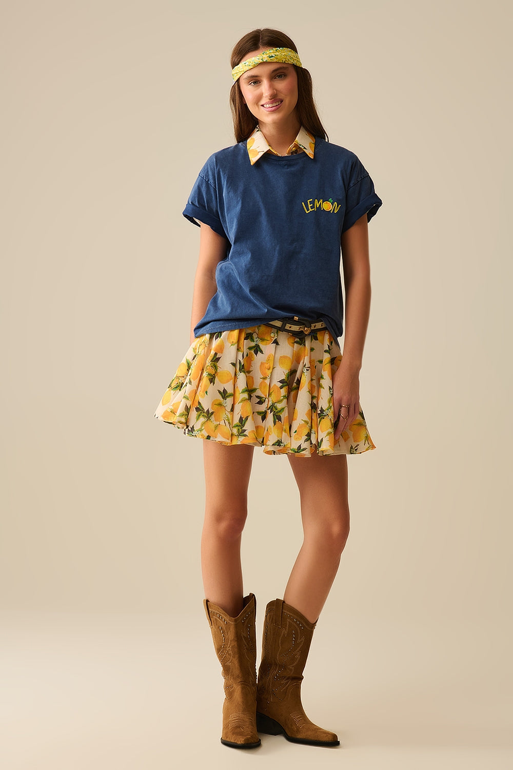 Made in Italy navy t-shirt with Lemon graphic