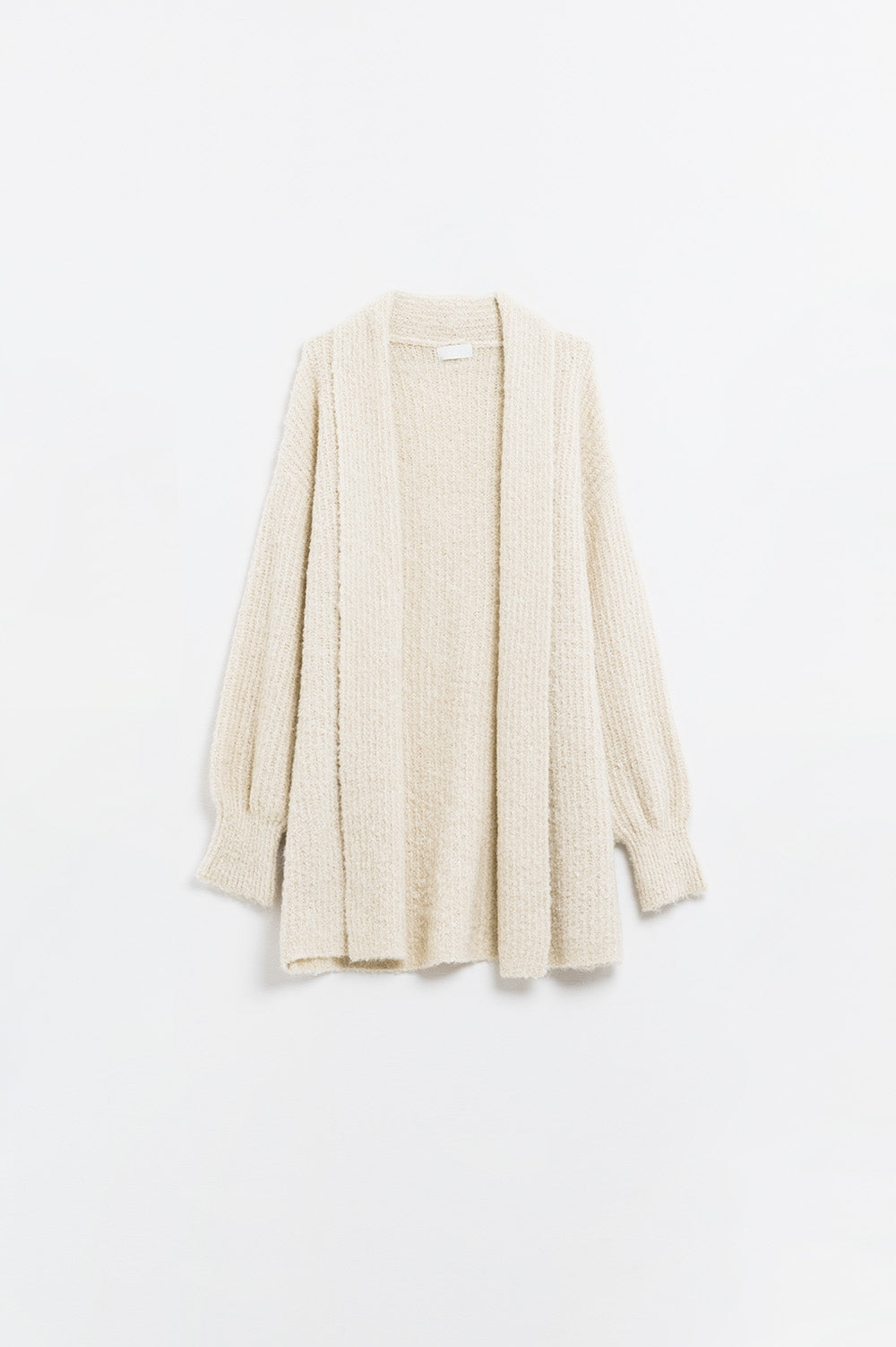 Q2 maxi fluffy knitted cargidan in cream