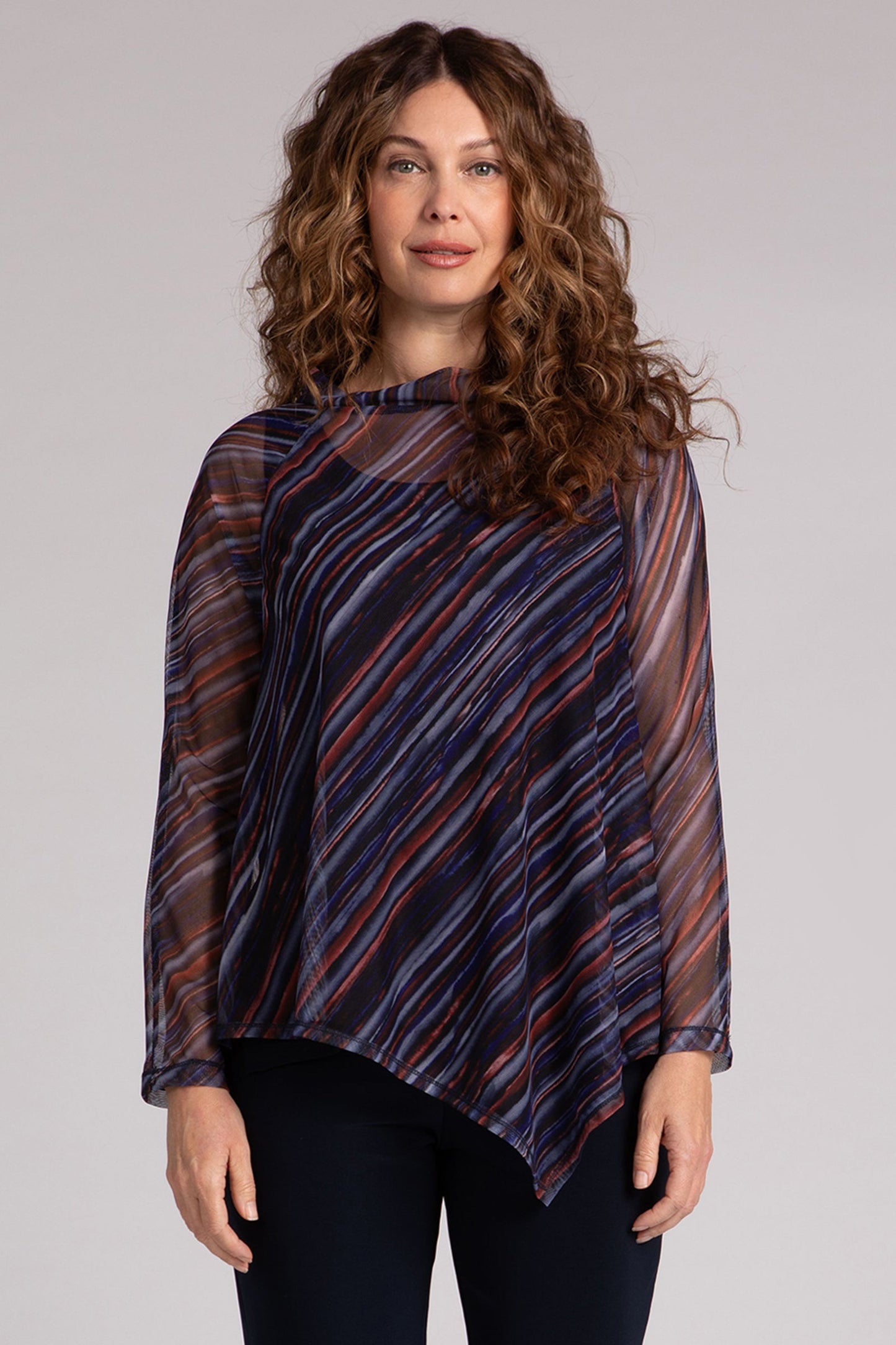 Mesh Raglan Handkerchief Top