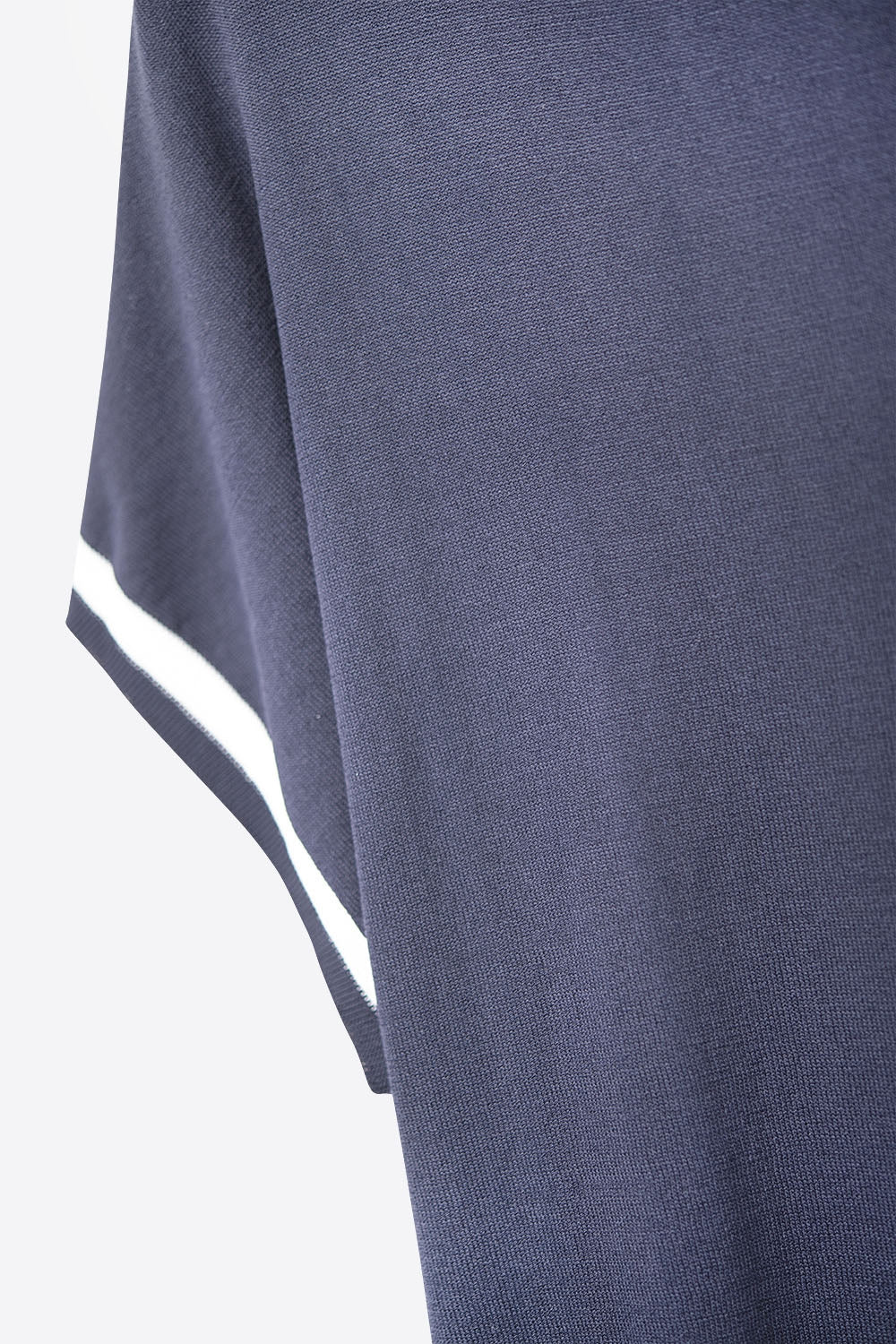 Navy Relaxed Sweater with White Contrast Detail