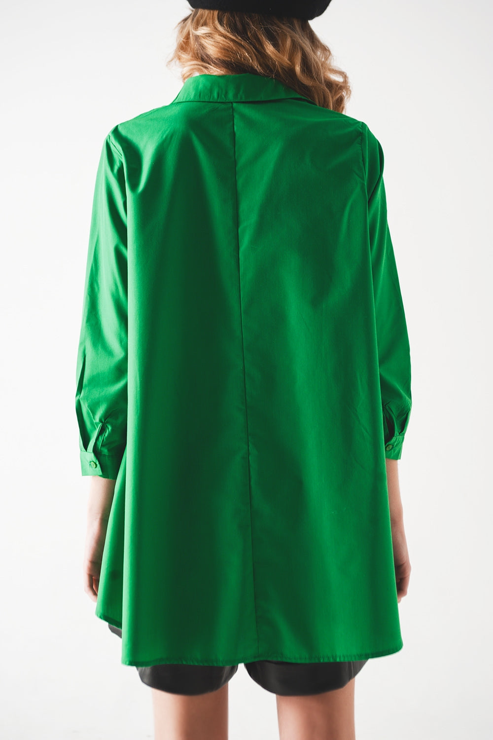 Oversized shirt in bold green