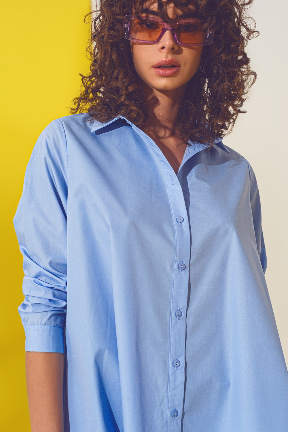 Oversized shirt in light blue