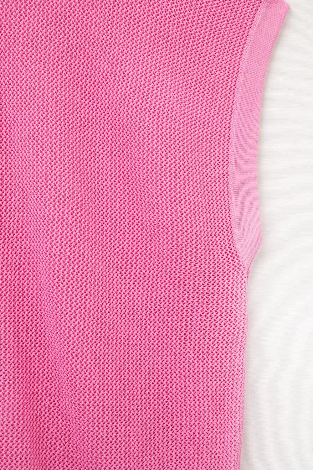 grid knit sweater in fuchsia color