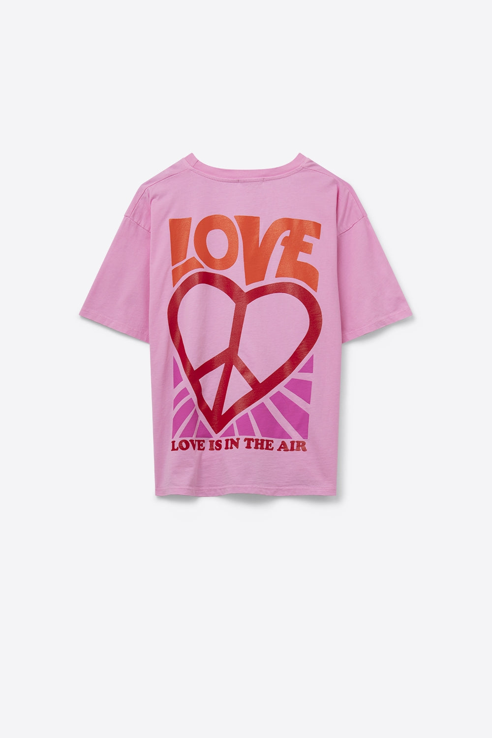 Pink T-Shirt with Love is Air and Heart with Peace logo