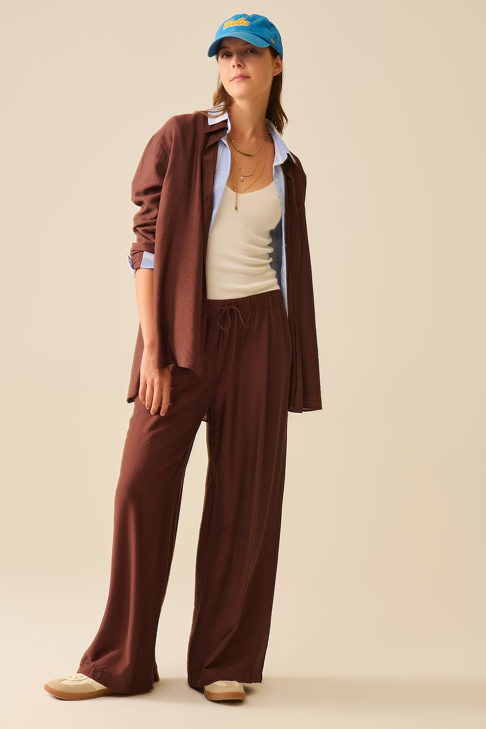 relaxed fit Brown Shirt long Sleeves