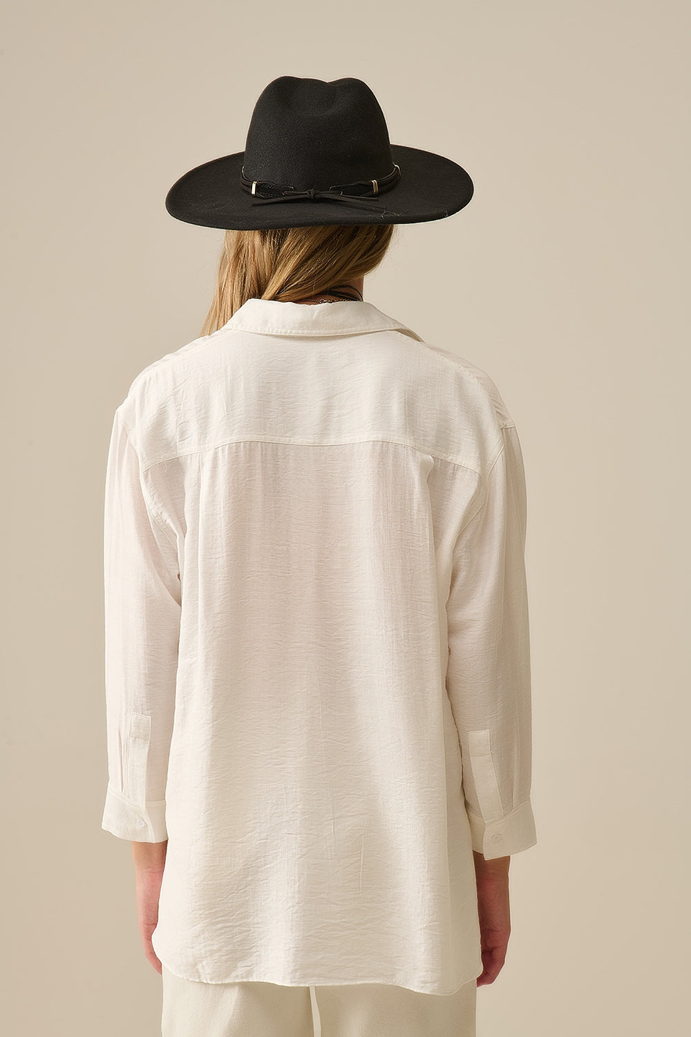 relaxed fit Shirt long Sleeves in white
