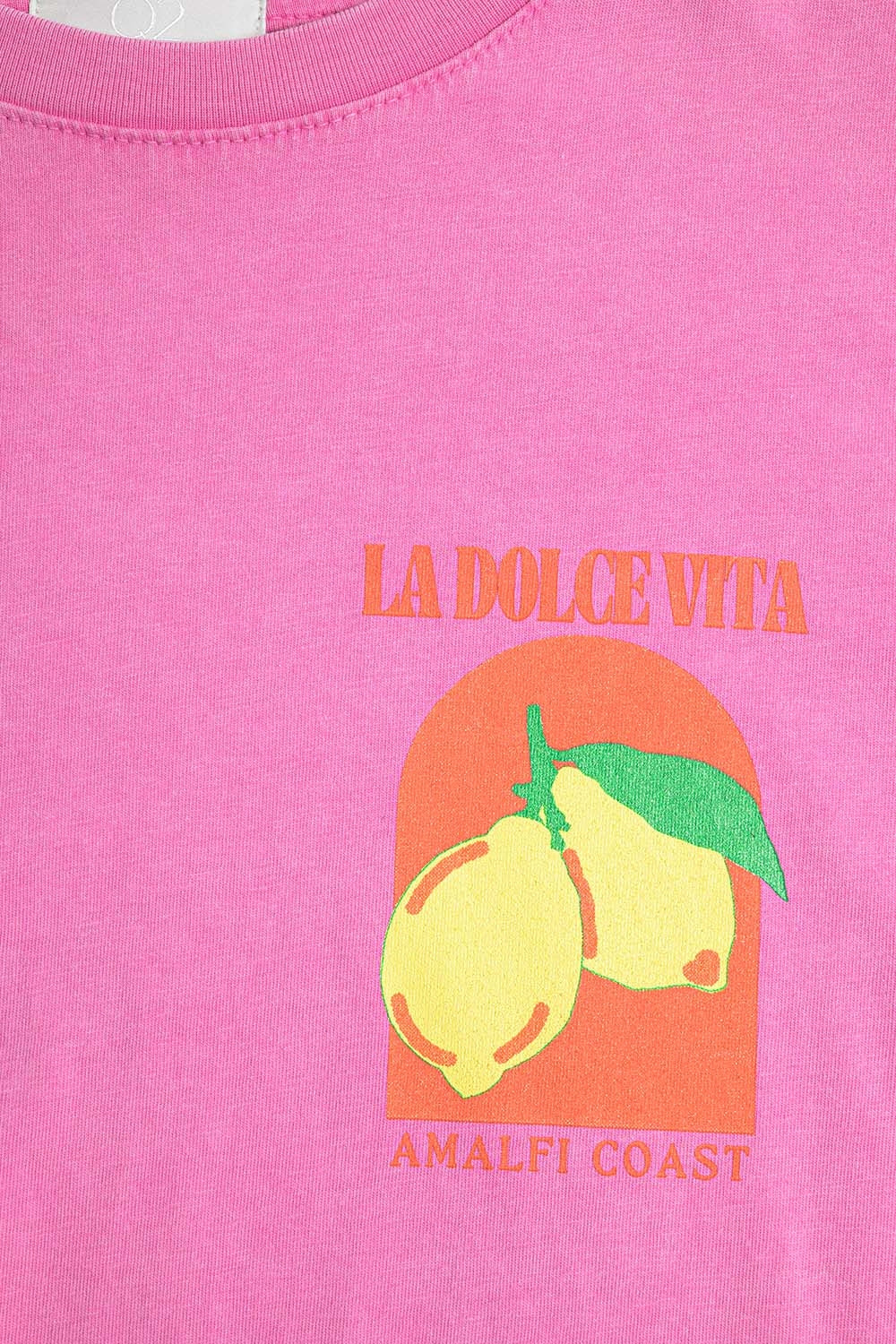 Relaxed Fit T-Shirt With La Dolce Vita Print in Pink