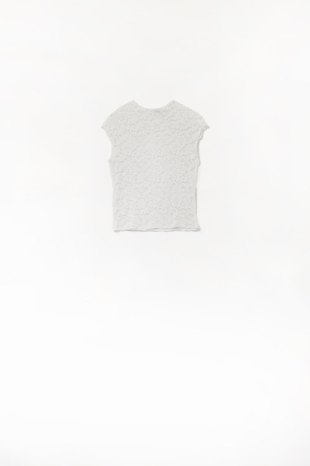 Romantic Lace T-shirt With Sleeveless in White