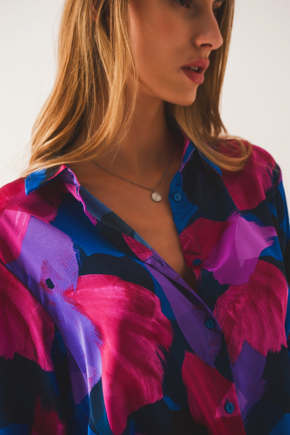 Shirt in purple floral print