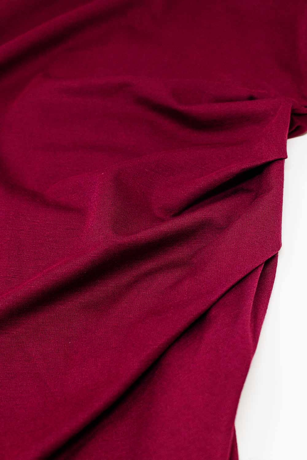 Sleeveless burgundy stretch tencel dress