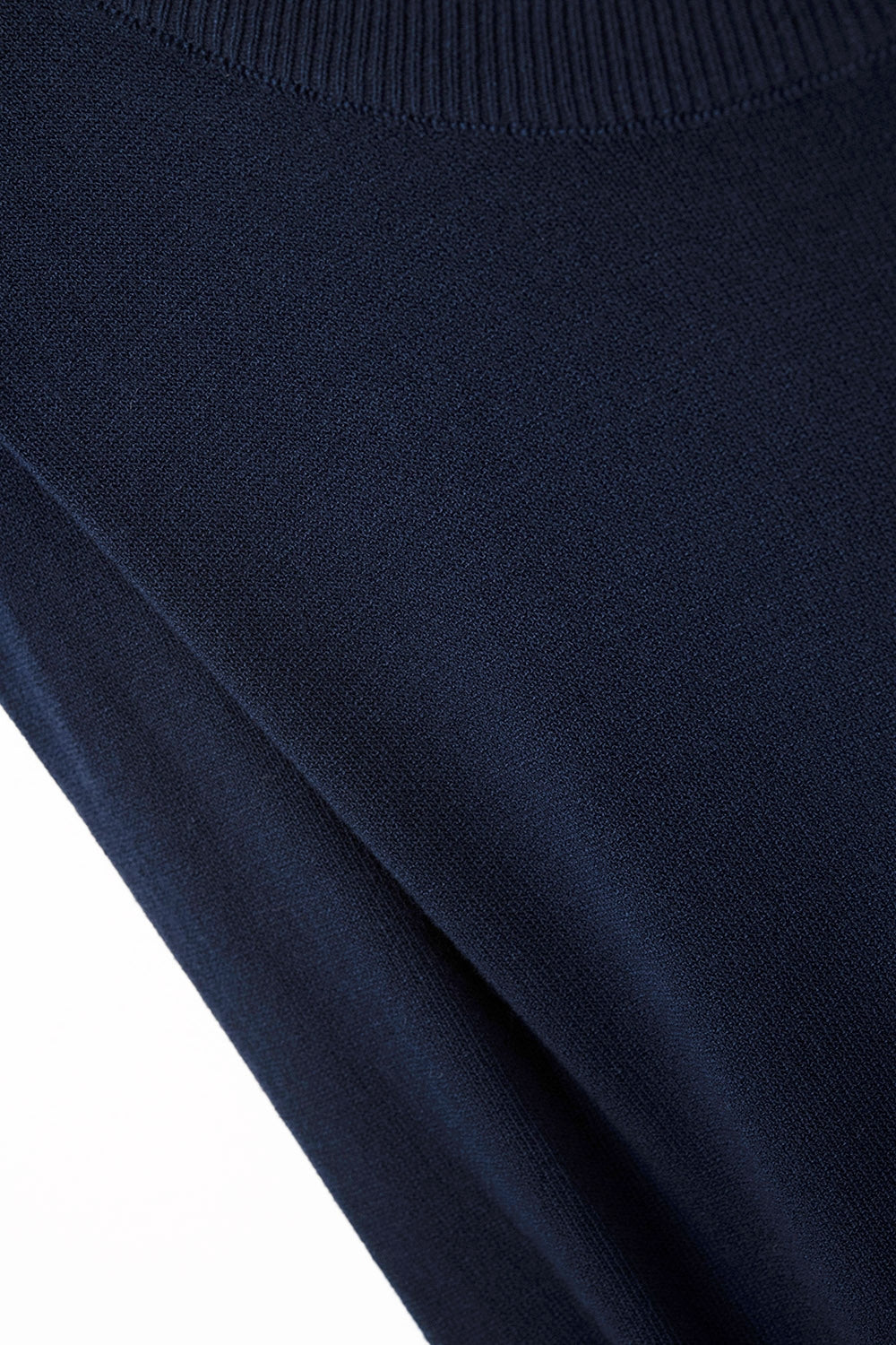 Sleeveless Knited Top With Shoulder Drape in Navy