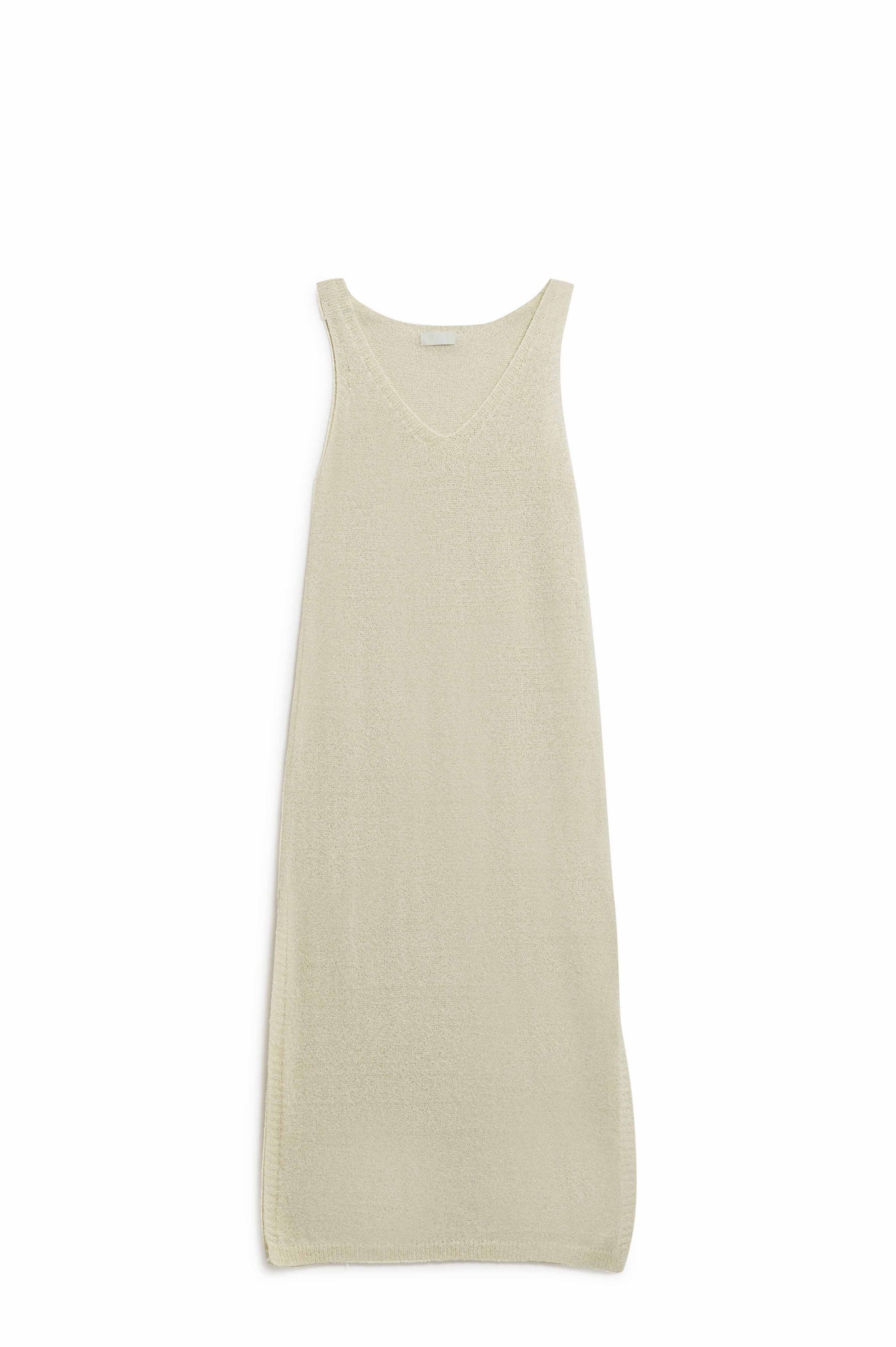 Q2 Sleeveless Maxi White Dress With Side Slit
