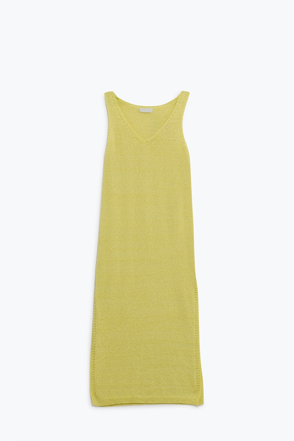 Q2 Sleeveless Maxi yellow Dress With Side Slit