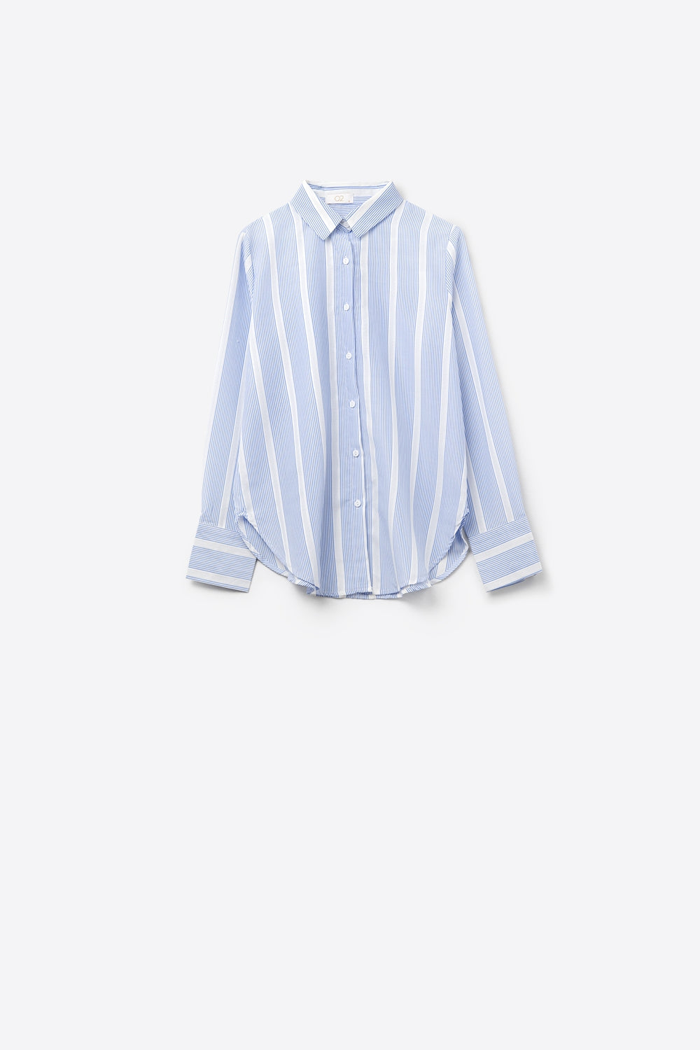 Soft fabric striped shirt in blue and white