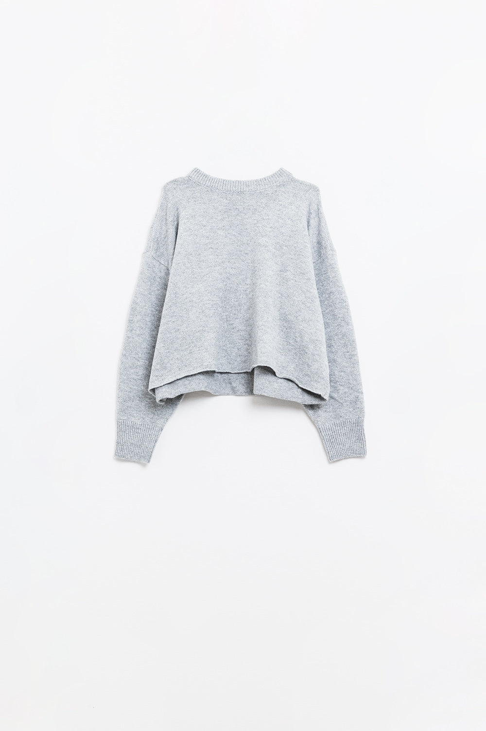 Soft knit grey jumper with balloon sleeves