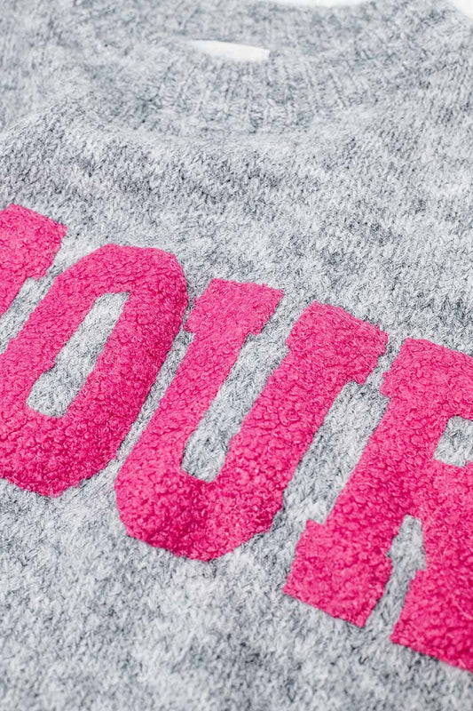 Q2 Super soft grey jersey with Amour text on the chest